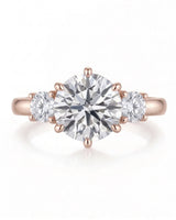 Paulina – Natural Round Diamond Three-Stone Engagement Ring