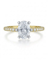 Jade – Natural Oval Diamond Six-Prong Pavé Engagement Ring