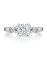 Noemie – Natural Round Diamond Split-Shank Engagement Ring