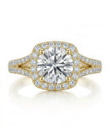 Evana – Natural Round Diamond Halo Split-Shank Engagement Ring