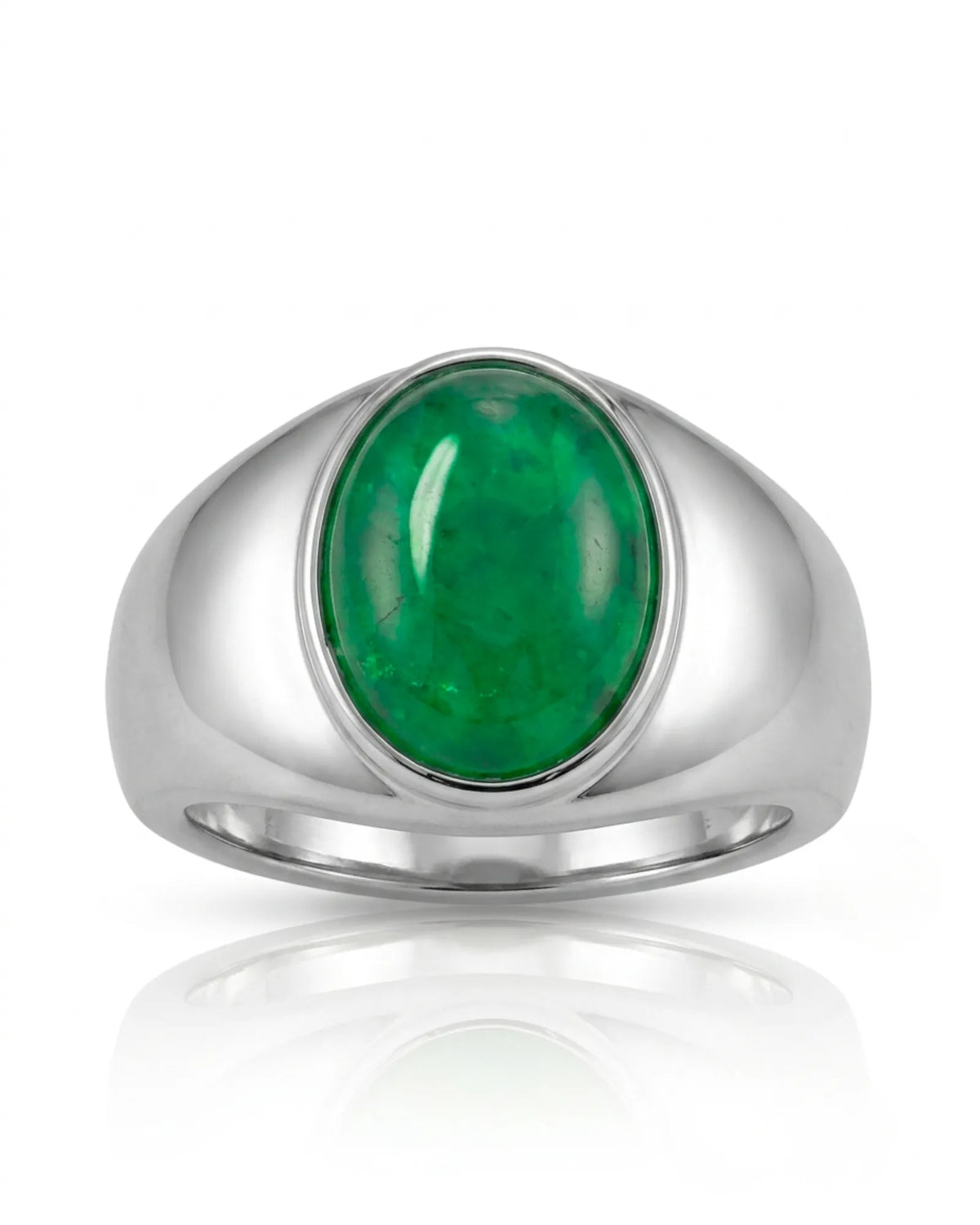 Verdant Axis Emerald Signet Ring