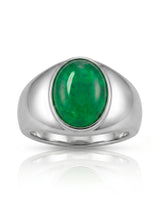 Verdant Axis Emerald Signet Ring