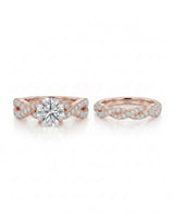 Donna – Natural Round Diamond Twisted-Shank Bridal Set