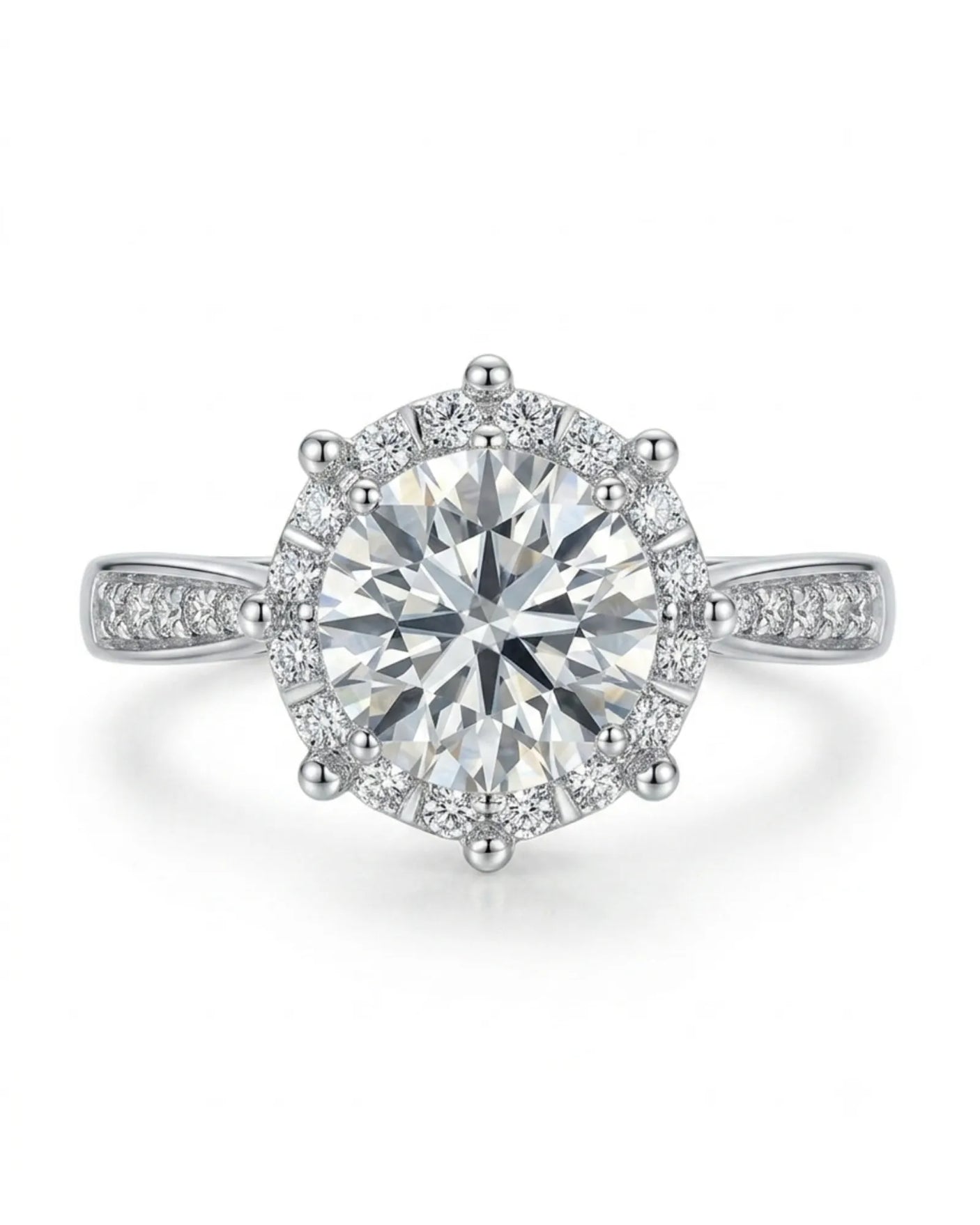 Yulisa – Eternal Flame Natural Round Diamond Halo Engagement Ring