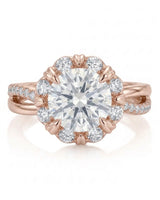 Merida – Sweet Serenity Natural Round Diamond Floral Halo Ring