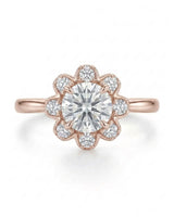 Celine – Natural Round Diamond Halo Engagement Ring
