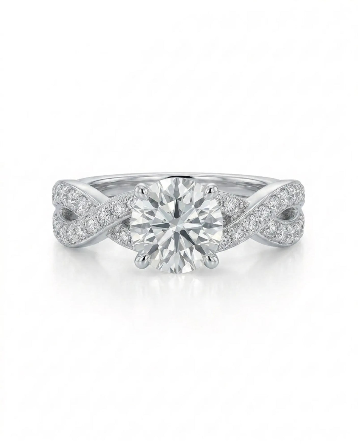 Donna – Natural Round Diamond Twisted-Shank Bridal Set