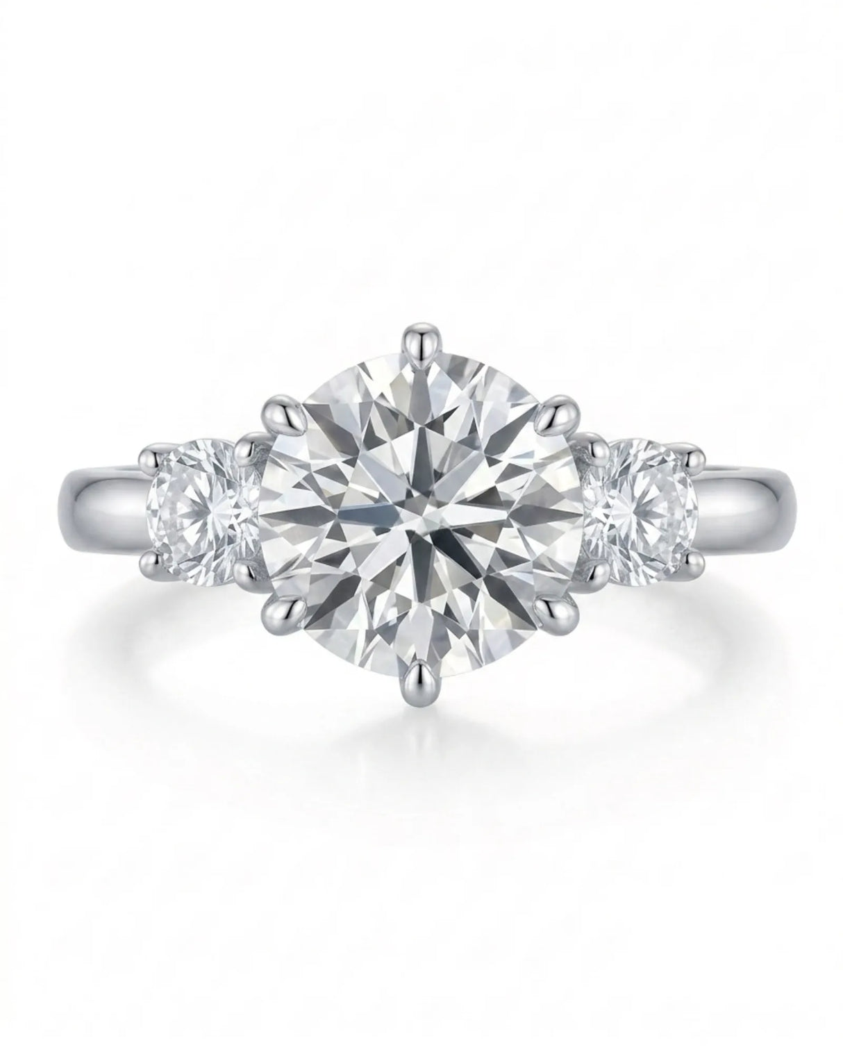 Paulina – Natural Round Diamond Three-Stone Engagement Ring