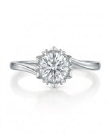 Camille – Natural Round Diamond Snowflake Twisted-Shank Engagement Ring