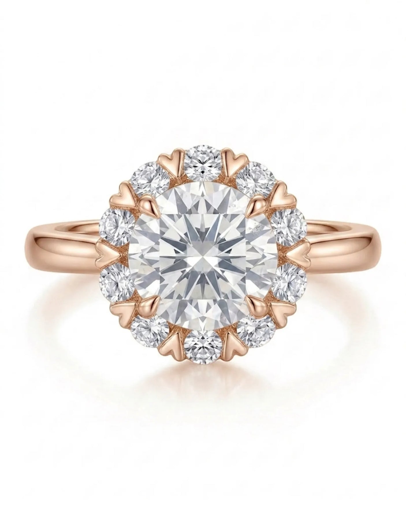 Sadi – Celestial Glow Natural Round Diamond Star Halo Ring