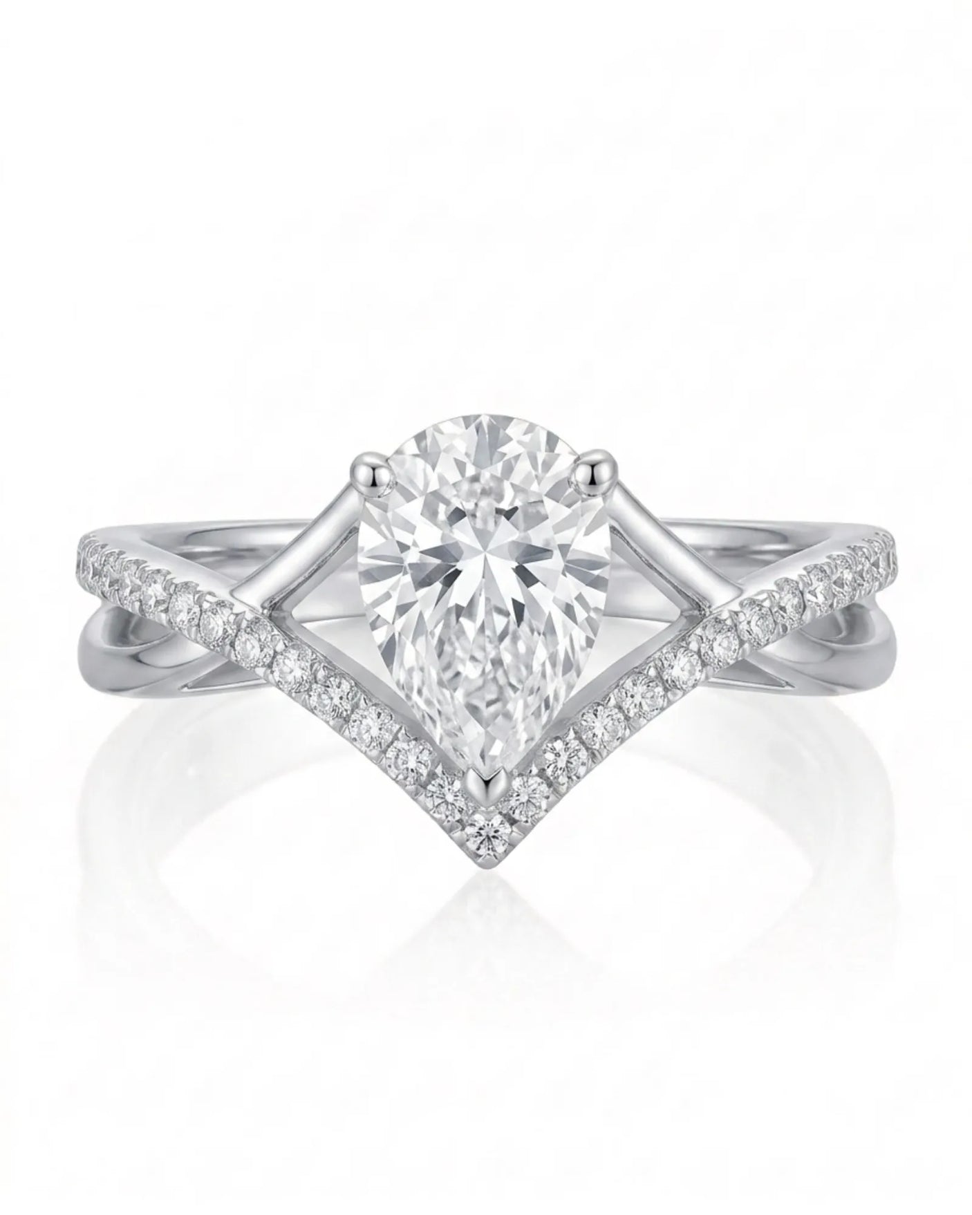 Claire – Natural Pear-Shaped Diamond Twisted-Shank Engagement Ring