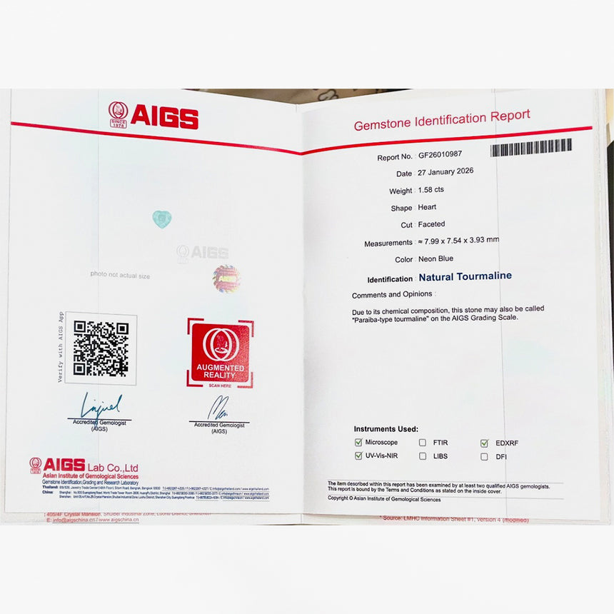 Faceted heart Paraiba tourmaline gemstone | SARATTI
