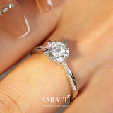 Engagement Ring with Twisted Shank | Modern Gem Jewelry | Saratti