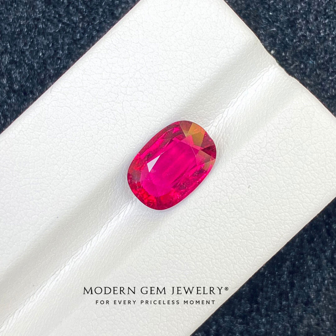 Fancy Rubellite Cushion Cut - Modern Gem Jewelry | Saratti