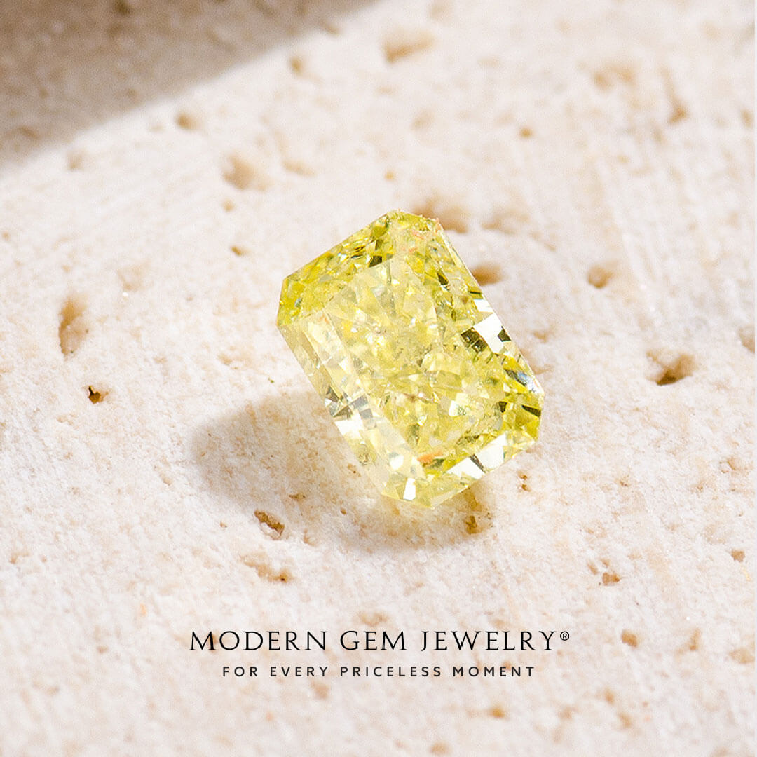 Radiant Cut Yellow Diamond Gemsotne | Modern Gem Jewelry
