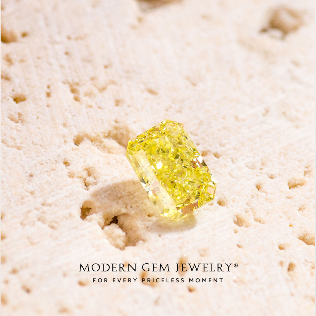 Radiant Cut Fancy Yellow Diamond Stone | Modern Gem Jewelry