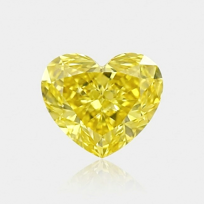 Fancy Light Yellow diamond 7.26×5.97mm heart cut SI | SARATTI