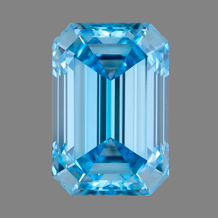 Fancy Vivid Blue Emerald Cut Lab Grown Diamond | Saratti