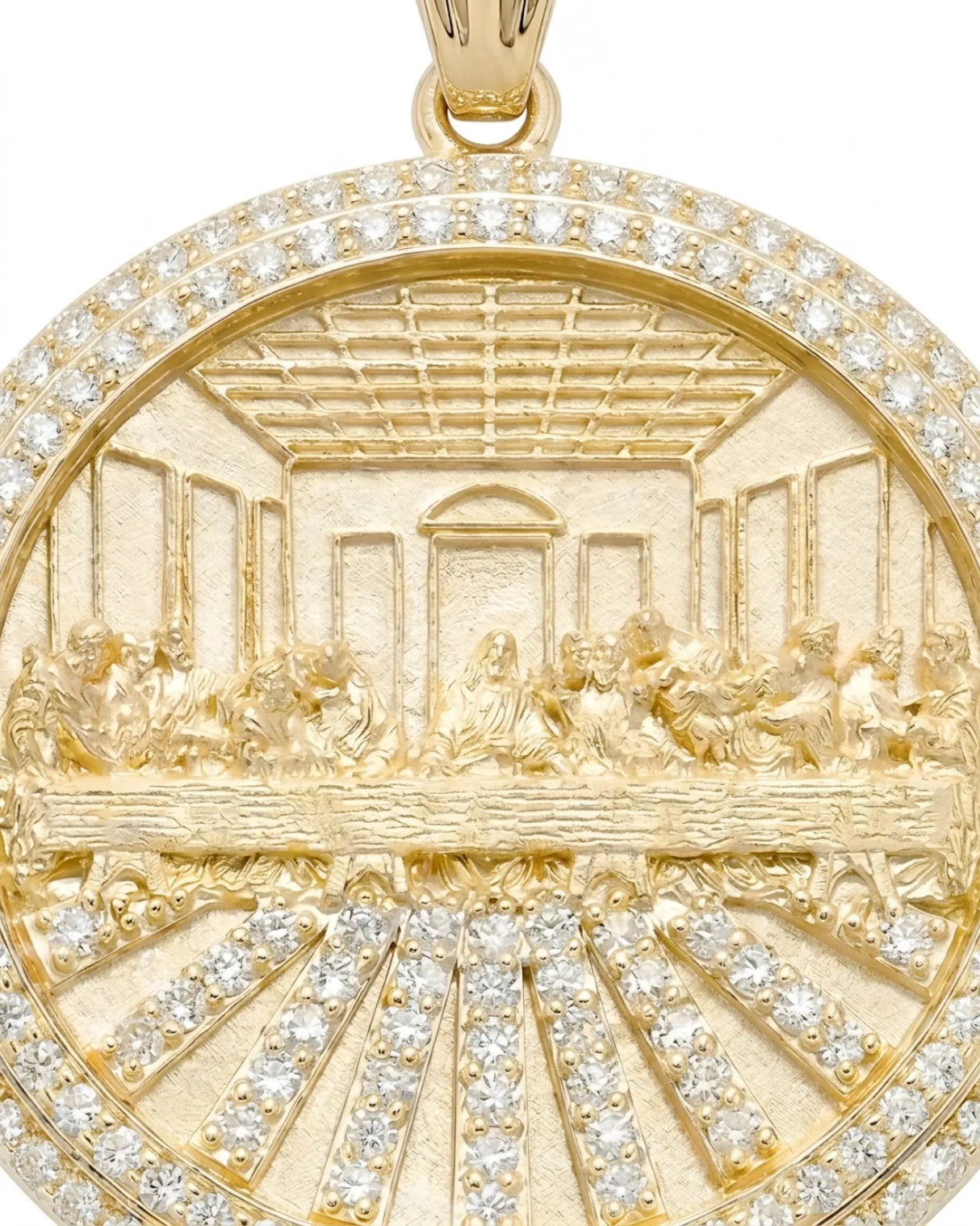 Fine jewelry Last Supper diamond pendant in 18K Yellow Gold | SARATTI