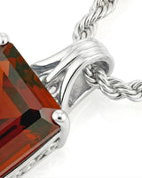 Fine jewelry garnet necklace in Platinum PT-950 with refined unisex luxury design | SARATTI