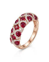 Fine jewelry natural ruby diamond ring in 18K Rose Gold | SARATTI