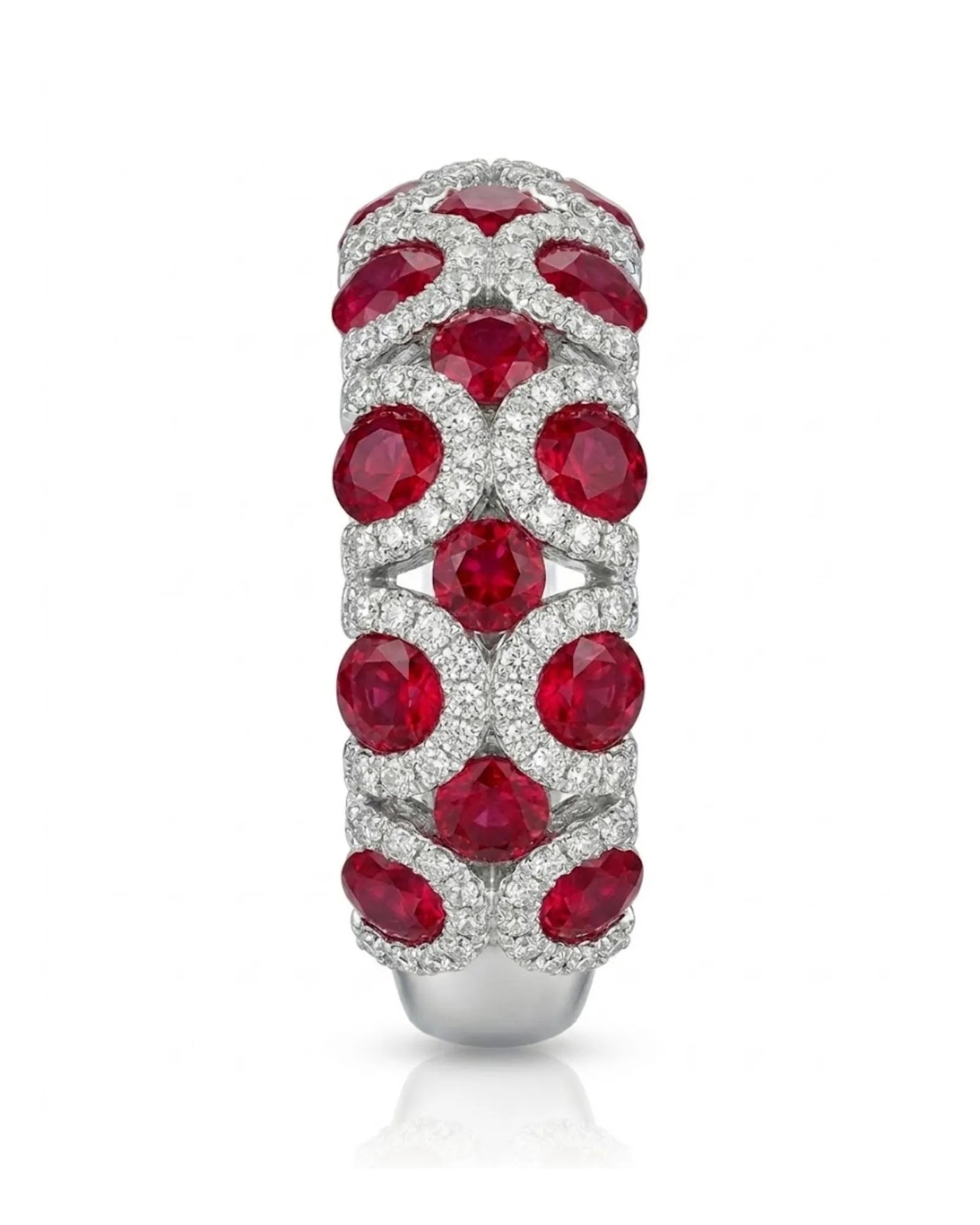 Fine jewelry natural ruby diamond ring in Platinum | SARATTI