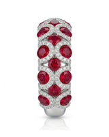 Fine jewelry natural ruby diamond ring in Platinum | SARATTI