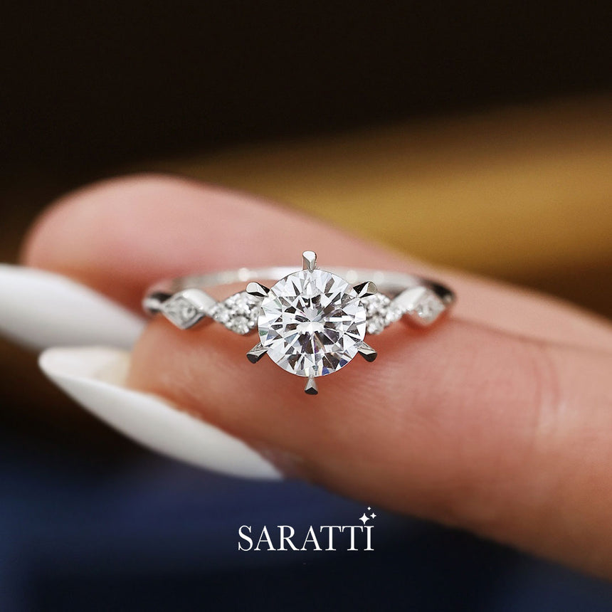 Florence-Engagement-Ring-in-18K-White-Gold---Saratti-Jewelry | Saratti Jewelry