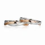 Fusion Two Tone Natural Diamond Wedding Set | His & Hers - SARATTI
