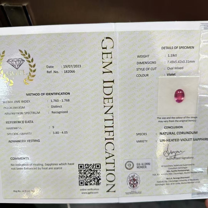 2.45 carats Purplish Pink Unheated Natural Sapphire Matched Pair