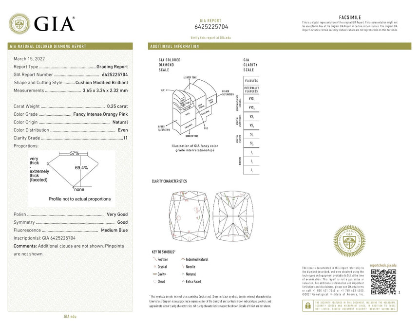 GIA Certfied Cushion Cut Natural Diamond 0.25cts | Saratti