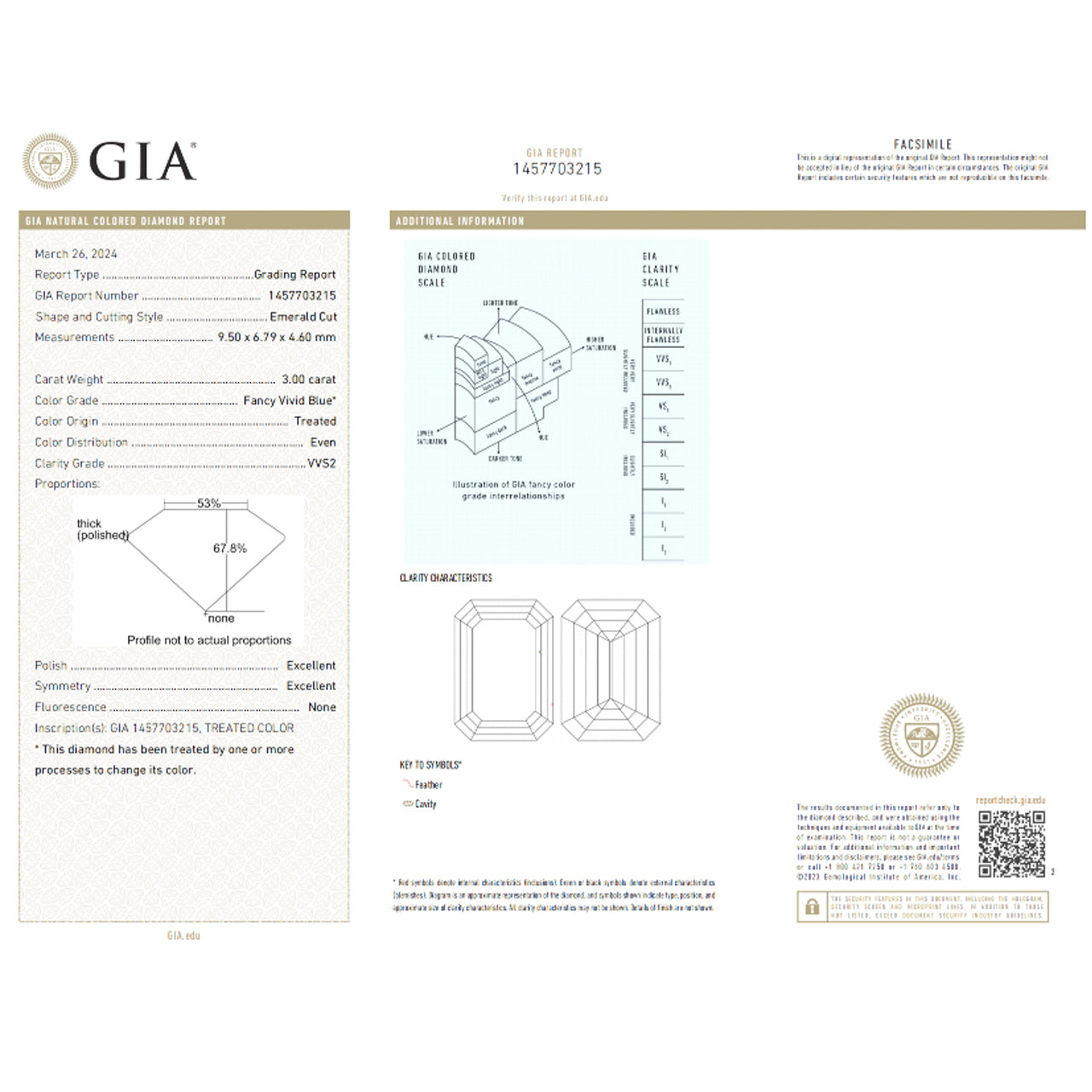 GIA Certified VVS2 Clarity Emerald Cut Natural Diamond  | Saratti