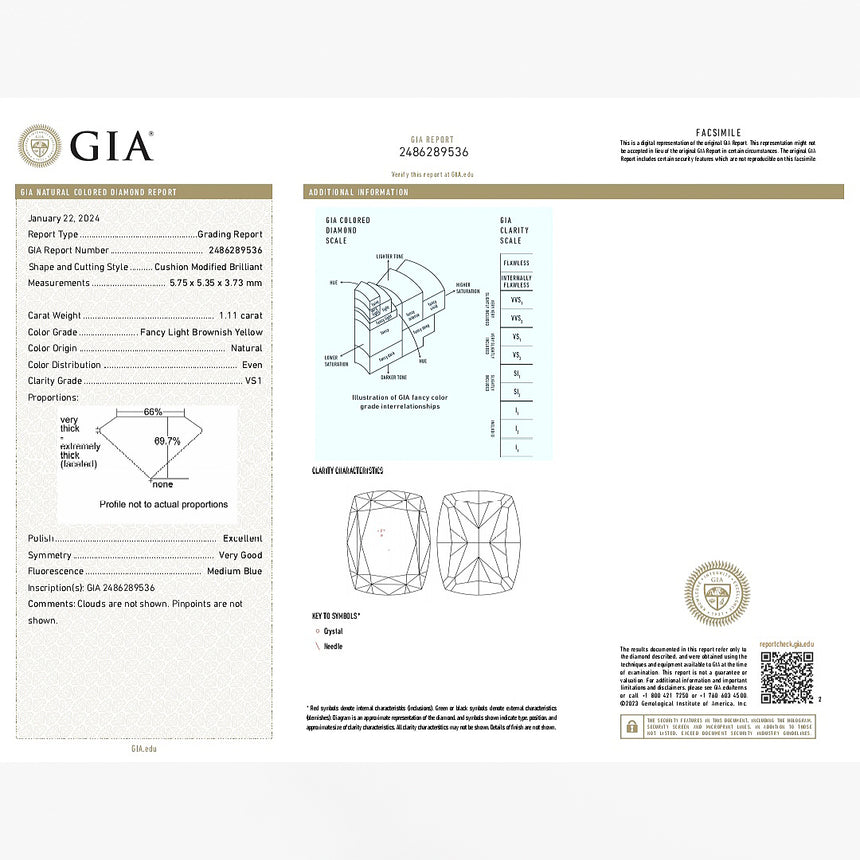 GIA Certified 1.11 carat Fancy Light Brownish Yellow Diamond | SARATTI