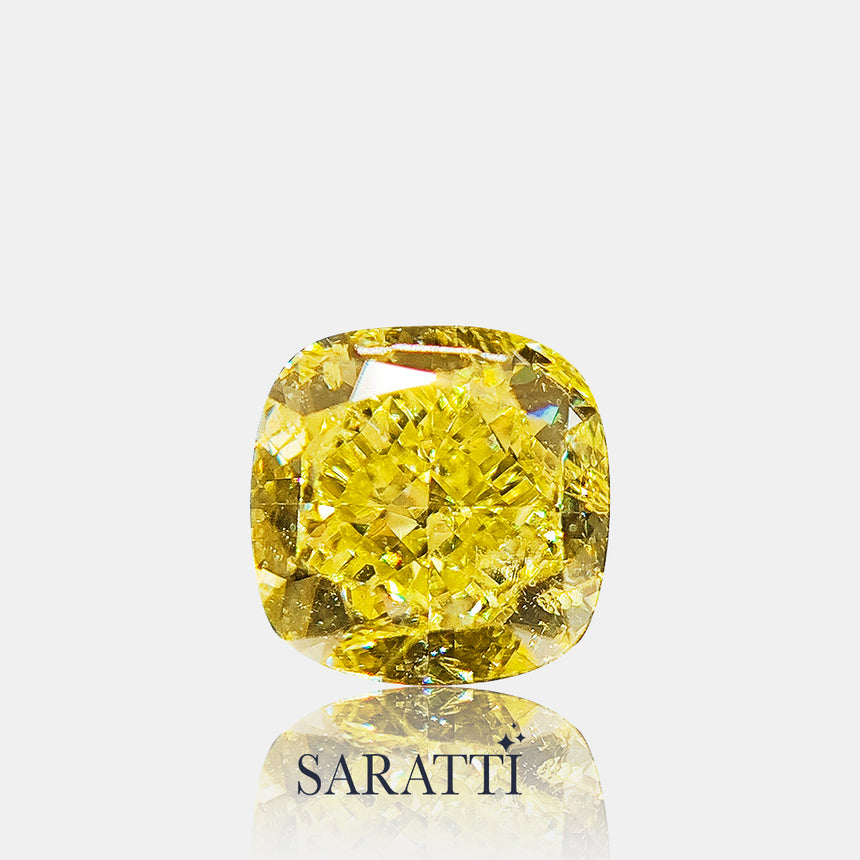 GIA Certified Fancy Color Diamond Cushion | SARATTI  
