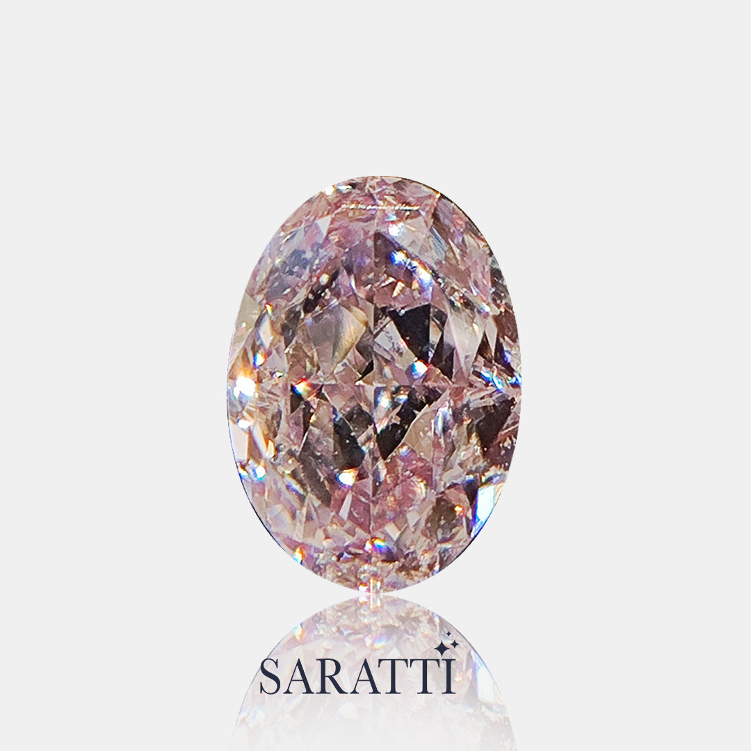 Oval Shape Fancy Light Purplish Pink Diamond 0.36ct | SARATTI