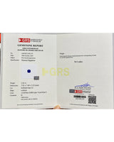GRS Certified 3.05 carat Royal Blue Sapphire brilliant step cut loose gemstone detail | SARATTI