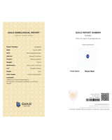 GUILD Certfied Natural Royal Blue Sapphire oval gemstone side profile 8.16x6.03x4.32mm | SARATTI