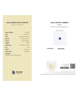 GUILD Certificate Natural Royal Blue Sapphire octagonal gemstone side profile 7.08x6.81x4.57mm | SARATTI