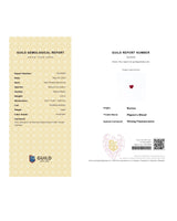 GUILD Certified Natural Burmese Ruby measuring 6.01 × 6.44 × 3.88 mm with a defined heart-shaped outline | SARATTI