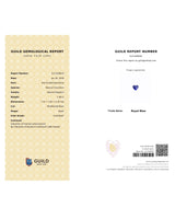 GUILD Certified 2.06 carat Royal Blue Sapphire modified brilliant cut loose gemstone detail | SARATTI