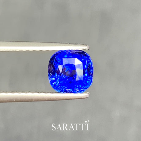 GUILD Certified Royal Blue Sapphire 1.59ct Cushion | SARATTI
