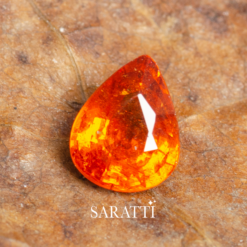 0.85 carats Pear Natural Spessartine Garnet Gemstone