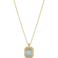 SERELLE – Emerald Cut Aquamarine Diamond Accent Necklace Setting