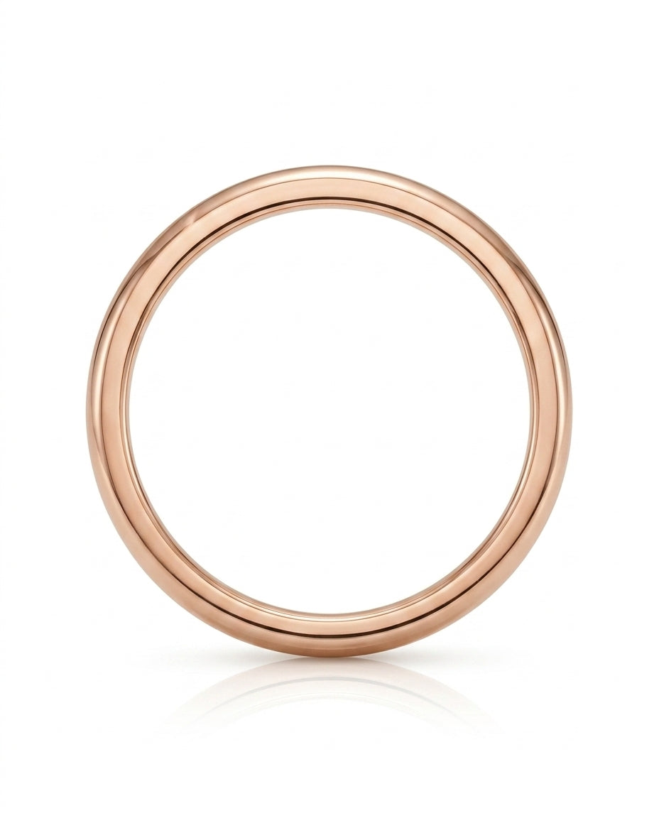 Minimal rounded bridal band in 18K Rose Gold | SARATTI