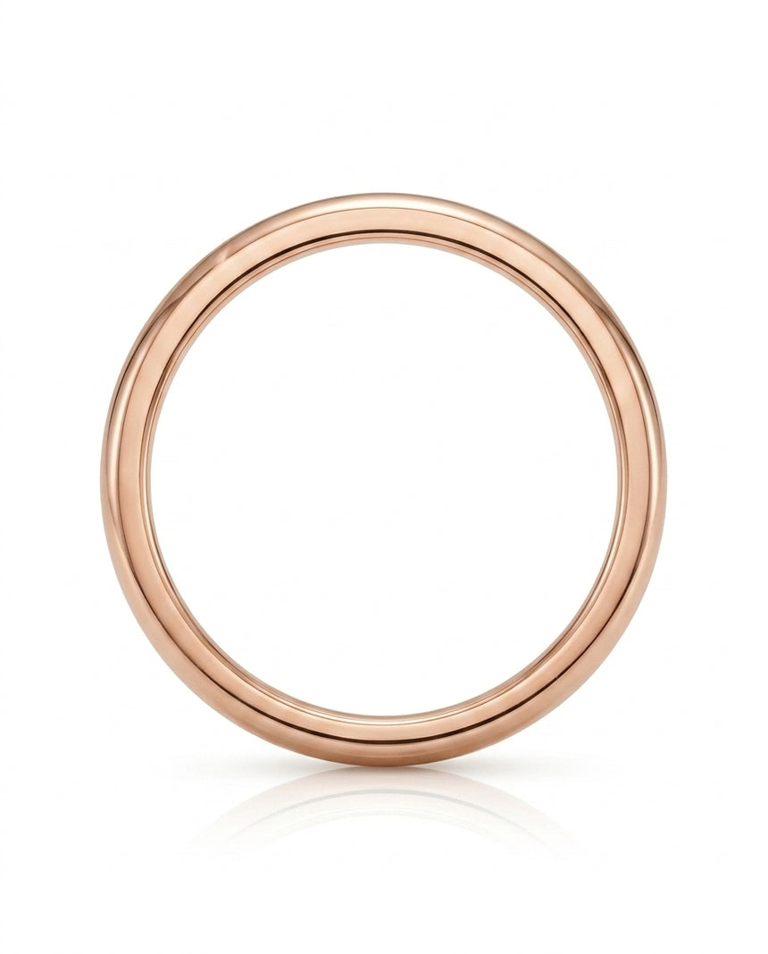 Minimal rounded bridal band in 18K Rose Gold | SARATTI