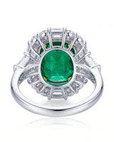 1 carat cushion emerald ring in 18K white gold | SARATTI