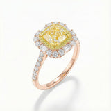 Cushion Fancy 18K Rose Gold on Grey background | SARATTI