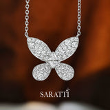Lab diamond butterfly pendant close-up | SARATTI