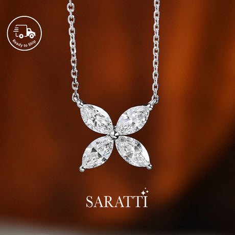 Platinum snowflake pendant crafted with micro pavé lab-grown diamonds | SARATTI