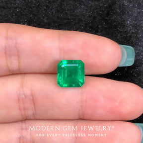 Genuine Emerald Cut Green Gem | Modern Gem Jewelry | Saratti